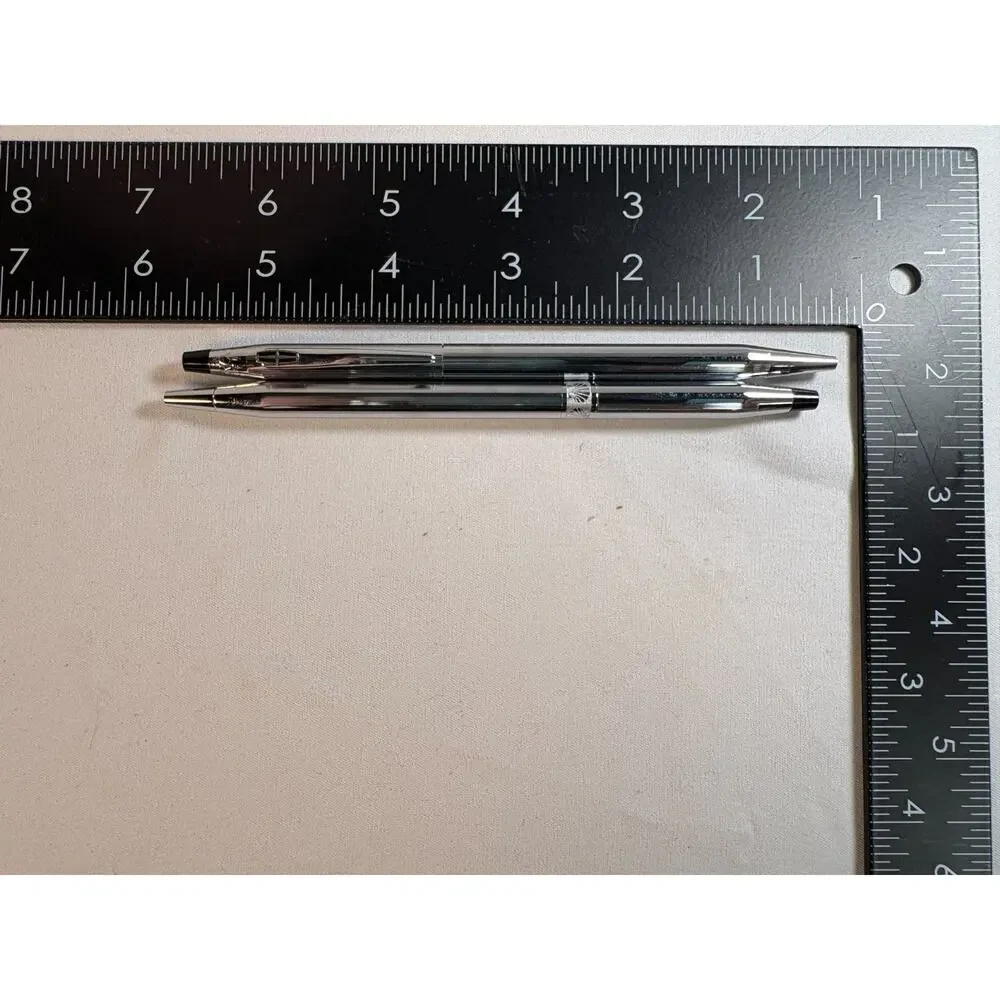 Cross Chrome Ballpoint Pen Mechanical Pencil Set USA Made Vintage